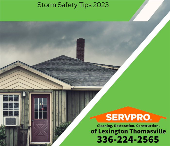 House in a storm. SERVPRO of Lexington/Thomasville logo 336-224-2565 